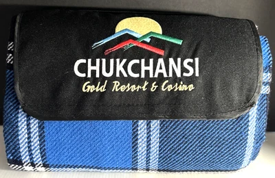 Roll Up Blanket Travel Car Picnic Chukchansi Gold Resort Casino Fleece Winter  - Image 1 of 4