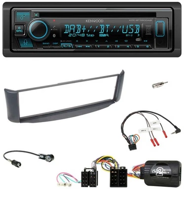 Kenwood Bluetooth DAB CD Lenkrad USB Autoradio für Smart ForTwo 2004-07 grau - Bild 1 von 4