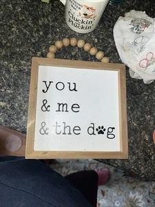 You & Me & The Dog Rustic Wood Farmhouse Dog Wall Decor - Picture 1 of 2