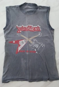 Judas Priest World-Wide Blitz Tour 1981/82 T-shirt (Medium) Capped Sleeves - Picture 1 of 3