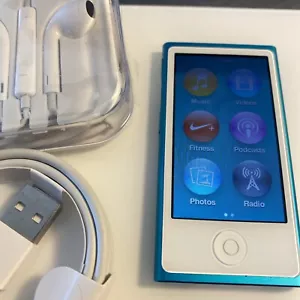 Blue Ipod Nano 7th Generation 16GB New Battery Installed. Overall good conditio - Picture 1 of 5