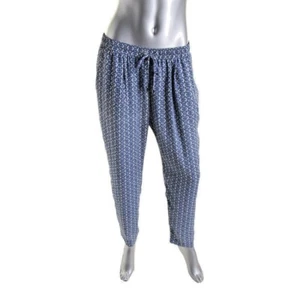 Nuevos Pantalones Informales Karen Kane Azul Blanco Impreso Cordón Talla M (HECHOS EN EE. UU.) - Imagen 1 de 1