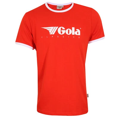 Camiseta retro con timbre rojo/blanco Gola para hombre Foto 1 de 4
