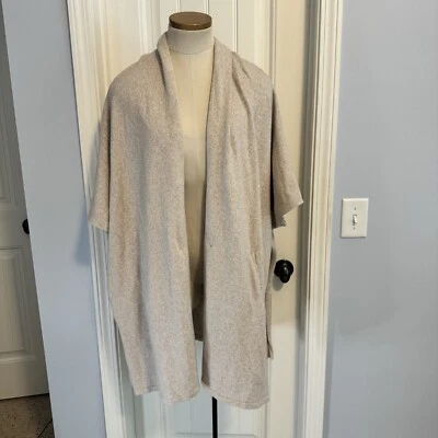 Nuevo Suéter Capa Kimono Mediano/Grande EILEEN FISHER Beige Avena Lagenlook Foto 1 de 4