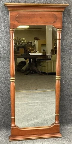 Vintage Wood Column Style Mirror Colonial Victorian Entryway Hall Mirror 43” Ht Cover