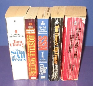 Tom Clancy Lot 5 Paperback Books SSN Red Storm Rising Op Center Hostile Waters - Picture 1 of 7
