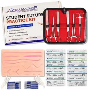 Suture Kit Student Practice Kit for Training with Surgical Pad Sutures Medical - Picture 1 of 7