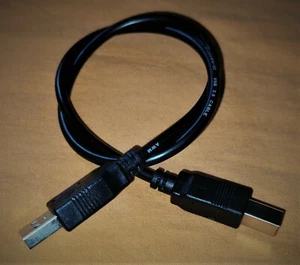 0.5m USB 2.0 type A to USB type B Lead Cable Black - Picture 1 of 3