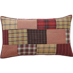 Wyatt Quilted King Size Sham Patchwork 21" x 37" 100% Cotton Matches Wyatt Quilt - Picture 1 of 3