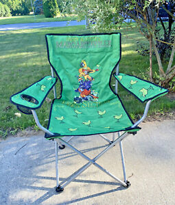 Margaritaville  Jimmy Buffet  Lime Green Folding Party Parrot Beach Chair W/ Bag