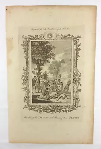 ANTIQUE 1771 ENGRAVING~ROMANS MURDERING DRUIDS~TACITUS~SUETONIUS PAULINUS~WALES - Picture 1 of 4