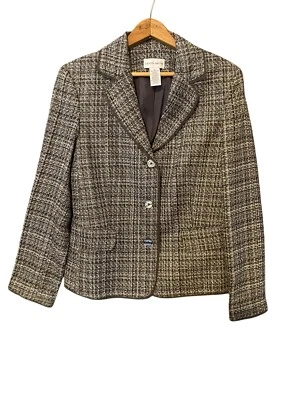 Jaclyn Smith классический женщин черный и серый твидовый блейзер размер 10 новый с Ярлыками - Изображение 1 из 4