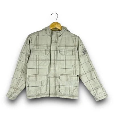 Quiksilver детский бежевый клетку флиса с подкладкой зимняя куртка размер маленький - Изображение 1 из 4