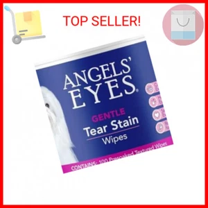 ANGELS' EYES Gentle Tear Stain Wipes for Dogs and Cats | 100 ct Presoaked & Text - Picture 1 of 2