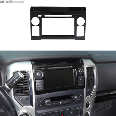 ABS Gloss Black Center Screen Panel Trim Cover Fits Nissan TITAN 2016-2019 - Image 1 of 4