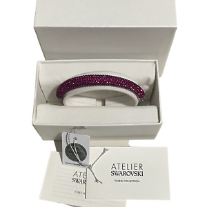 Swarovski Atelier Tigris bangle, Pink, bangle Rhodium plated New Bracelet
