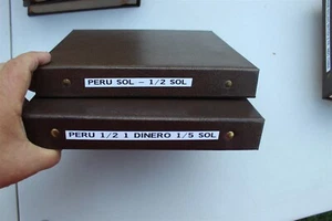 ÁLBUMES DANSCO PARA PERÚ 1/2 DINERO A 1 SOL AÑOS 1860 - 1930 ÁLBUM HECHO A MANO 15 PGS - Imagen 1 de 17