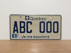 1990 Quebec SAMPLE ZERO License Plate Tag Original