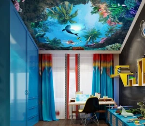 3D Ocean World I6036 papier peint plafond peintures murales autocollant déco Erin 2023 - Photo 1/5