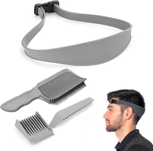 3 Pezzi Sfumatura Capelli Uomo Set, Fascia Taglio Capelli Curva Regolabili, Pett - Foto 1 di 6