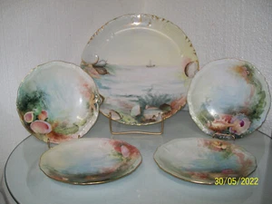 Haviland Limoges France Sea Shells Dessert Set - Picture 1 of 9