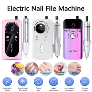 45000RPM Rechargeable Portable Nail Drill File Machine Manicure Pedicure Art AU - Picture 1 of 32