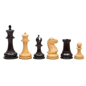 1851 Reproduction Staunton Ebony Chessmen 4.4 inch - Picture 1 of 8