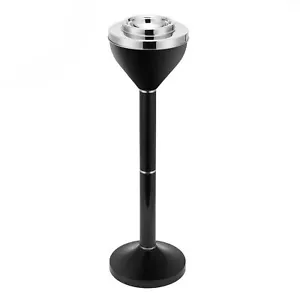 Ashtray with Lid, Smokeless Standing Outdoor Ashtray for Home Garden Pati, Black - Picture 1 of 8