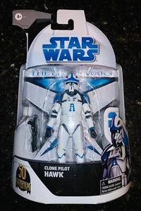 Figura de acción Hasbro Star Wars Pilot Hawk The Clone Wars 6 pulgadas serie negra NUEVO - Imagen 1 de 3