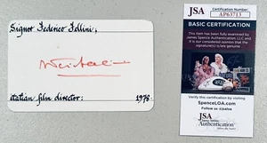 Federico Fellini Signed Autographed 3.5 x 5.5 Card JSA Certified Film Director - Picture 1 of 1
