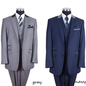 Milano Moda 2 Boutton, Jacke, Weste, Hose, 3-teiliger Anzug Doppelschlitze 57023 - Bild 1 von 6