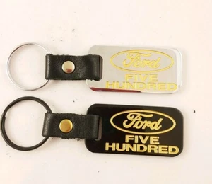 2 Llaveros Ford Quindred Cuero Negro Latón Metal Llaveros Hechos en EE. UU. - Imagen 1 de 5