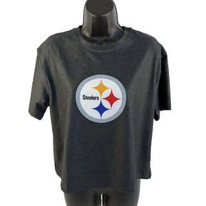 New Women’s Certo Pittsburgh Steelers Cropped Tee T-Shirt Sz S NWT Charcoal $40 - Picture 1 of 8