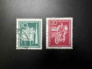 RDA 1959 Mi-Nr. DD 735 - 736 Día del Sello Stamps Post sellado compl. - Imagen 1 de 2