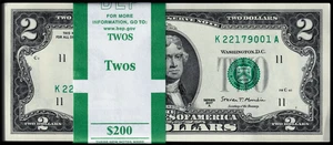 USPC FR#1941K 100X $2 2017 A FRN DALLAS SEQ #'D GEM UNC (W/ BEP STRAP) - Picture 1 of 12