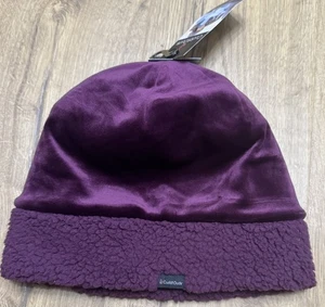 Cuddl Duds Double Plush Velour Hat with Sherpa Cuff Purple Women’s One Size NEW - Picture 1 of 11