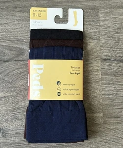 Peds kniehohe Hosensocken Größe verlängert 8-12 3er Pack brandneu  - Bild 1 von 2