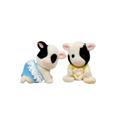 Vintage Sylvanian Families Cow Twins Baby Fresian Calico Critters Epoch 3557 - Image 1 of 4
