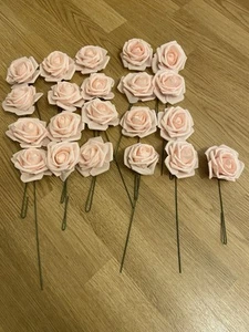 21 Rosen Textile Rosa Leicht Deko Hochzeit - Bild 1 von 5