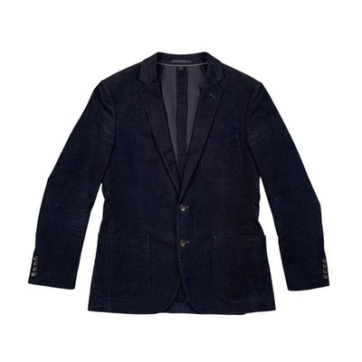 Blazer J Crew Para Hombres 40R Azul Marino Algodón Pana Ludlow Calce Ajustado 2 Botones Muesca Foto 1 de 4