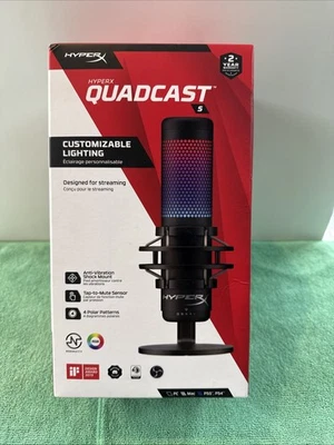 NEW HyperX QuadCast S - USB Microphone - RGB Lighting - Black- - Image 1 of 4