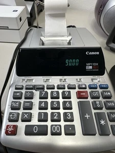 Canon MP11DX-2 2198C001 12-Digit Desktop Calculator Color Silver Size Large EUC - Picture 1 of 7