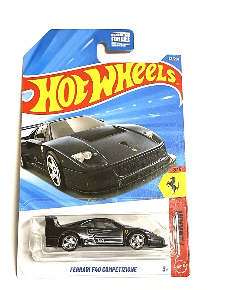 Hot Wheels Ferrari F40 Competizione Super Treasure Hunt US card J Hook Vein LOOK - Image 1 of 4