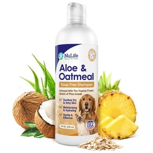 Oatmeal Dog Shampoo with Soothing Aloe Vera, Sensitive Skin Dog Shampoo for A... - Picture 1 of 7