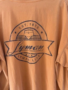 Lyman Wooden Boat, Long Sleeve, Orange XL T-Shirt. - Picture 1 of 5