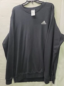 Adidas Men's Sweatshirt, Black Size XXL With White Logo, Long Sleeve - Picture 1 of 11