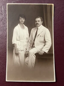 Gentleman Man & Lady Woman Real Photo Postcard RPPC ~ Atlantic City, New Jersey - Picture 1 of 3