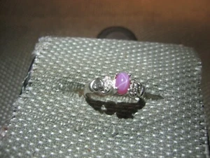 SIGNIERTER RING 6 X 4 MM AZALEE ROSA LINDE STERN SAPHIR 925 STERLINGSILBER GRÖSSE 6 - Bild 1 von 6