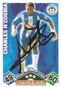CHARLES N'ZOGBIA SIGNED WIGAN 2009/2010 MATCH ATTAX TRADING CARD+COA - Picture 1 of 1