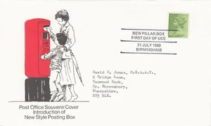 (61118) New Pillar Box Birmingham GB PO Cover 1980 - Picture 1 of 1